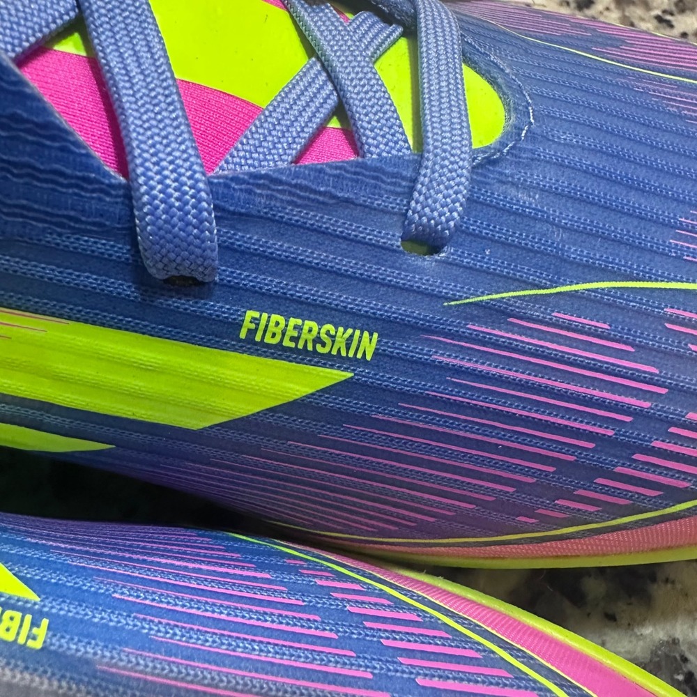 Adidas F50 League TF Soccer Cleats Shoes Mens Size 11.5 Blue Pink Neon Green - Picture 7 of 12